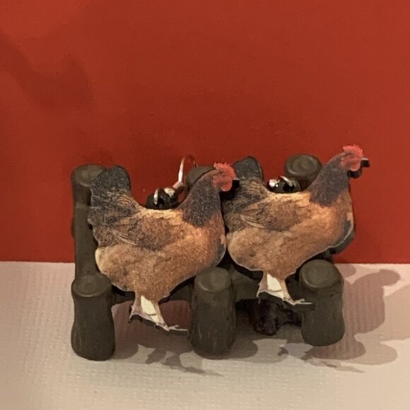 Chicken Earring, Bird Earring, Gift Idea, Rooster Earring, Silly Animal Earring - Picture 6 of 9